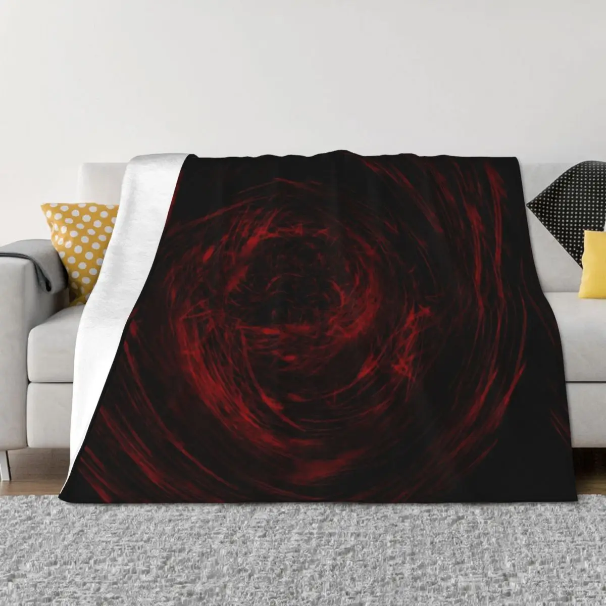 

Red Spiral Design Throw Blanket manga Luxury Brand Quilt Blankets