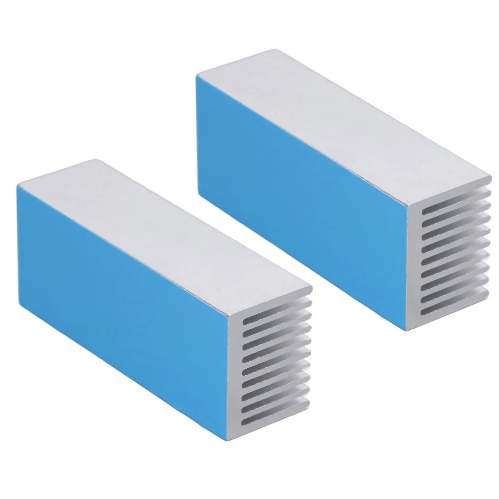 2Pcs 100x40x30mm Cooling Fins Silver With Thermal Conductive Adhesive Aluminum Heatsink Aluminum Material Heat Sink Kit