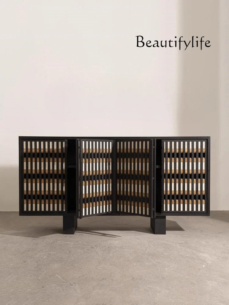 

XY Medieval Style Designer Entry Porch Storage Solid Wood Art Side Cabinet Household Creative Dining Side Cabinet