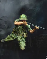 1/35 Scale Resin Figure Assembled Model Kit Vietnam War US Infantry Miniatures Statue Unassembled and Unpainted DIY Toys