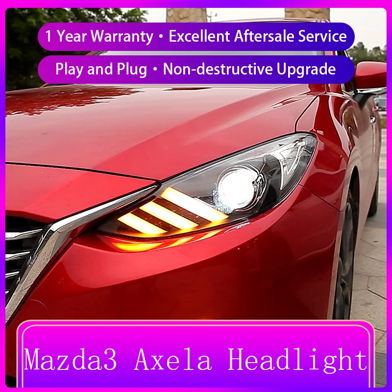 

Автомобильные аксессуары для Mazda 3 Axela Mazda3 2014-2016, передняя детская лампа DRL, передняя лампа, лампа головного света, объектив проектора, автоматические фары для автомобилей