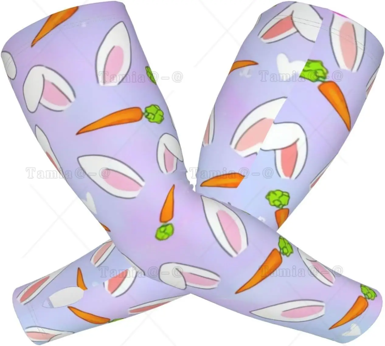 Funny Cute Easter Bunny Arm Sleeves for Mens Womens Breathable Cooling Sleeve for Cycling Driving Camping,Hiking