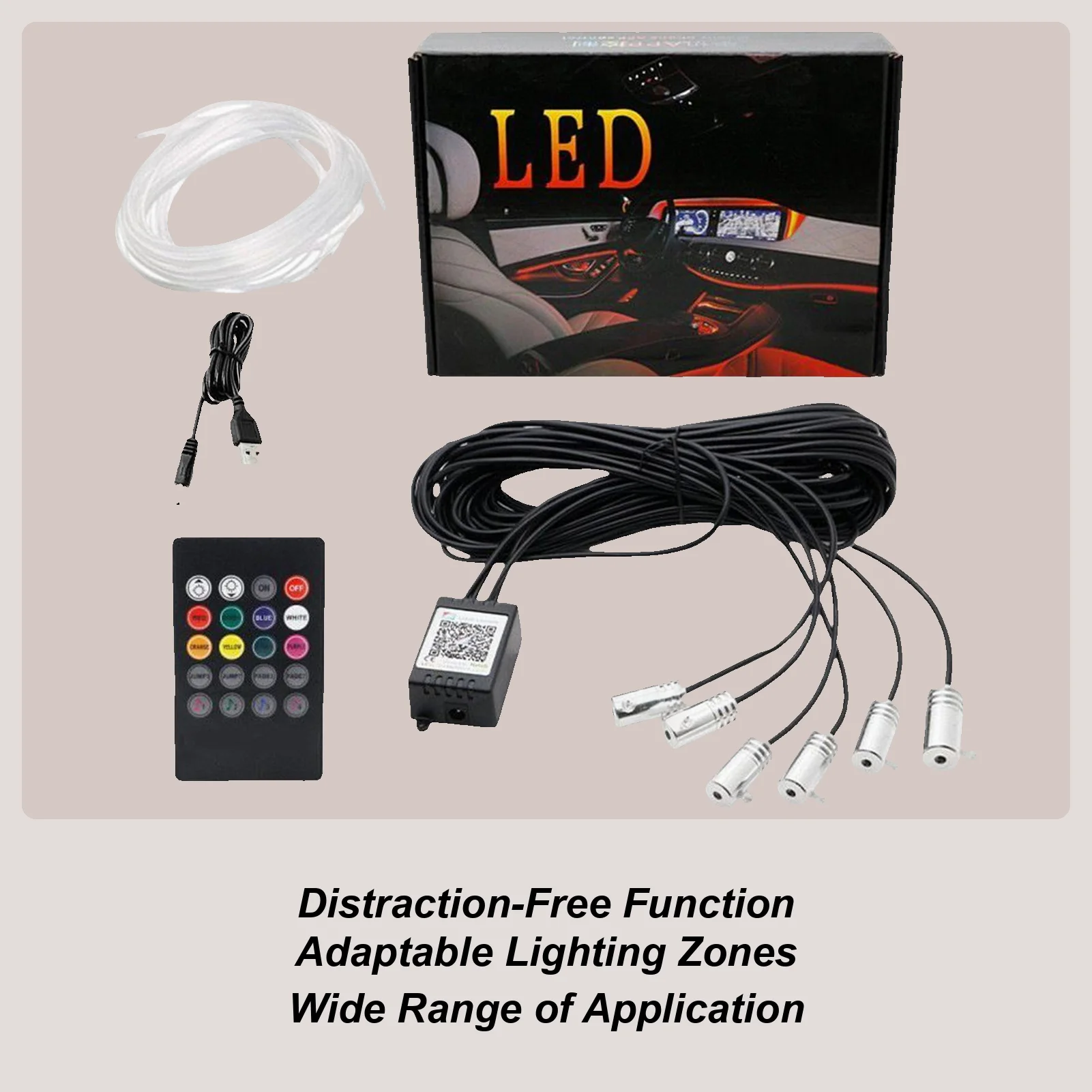 

Car LED Light Strip Automotive Atmosphere Light 26.25ft 1-6 APP Control Ambient Lighting Car Sound Control Interior LED Strip