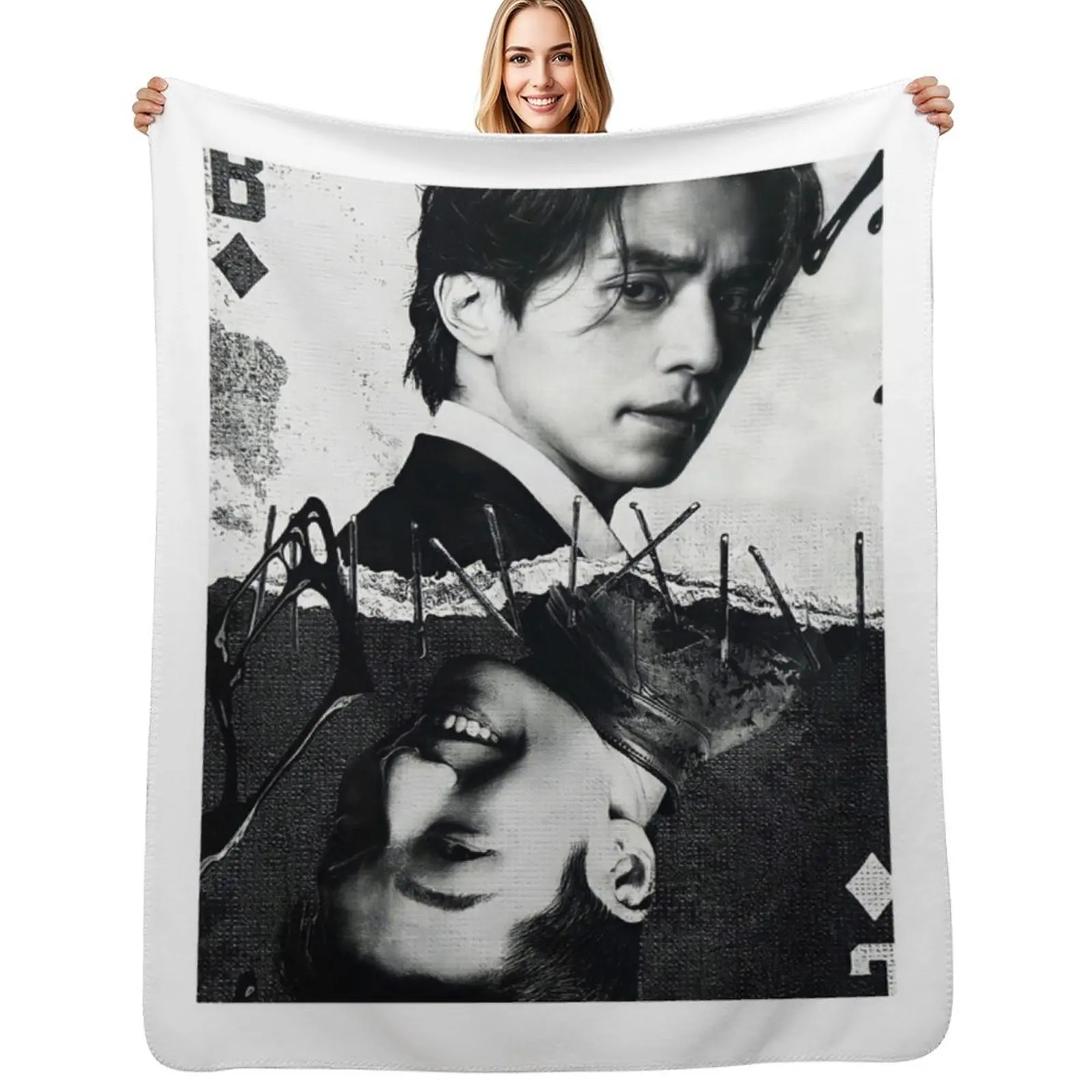 

Bad and Crazy Kdrama - Lee Dong-Wook n Wi Ha-Joon-movie star Throw Blanket Beach For Decorative Sofa Plush Large Blankets