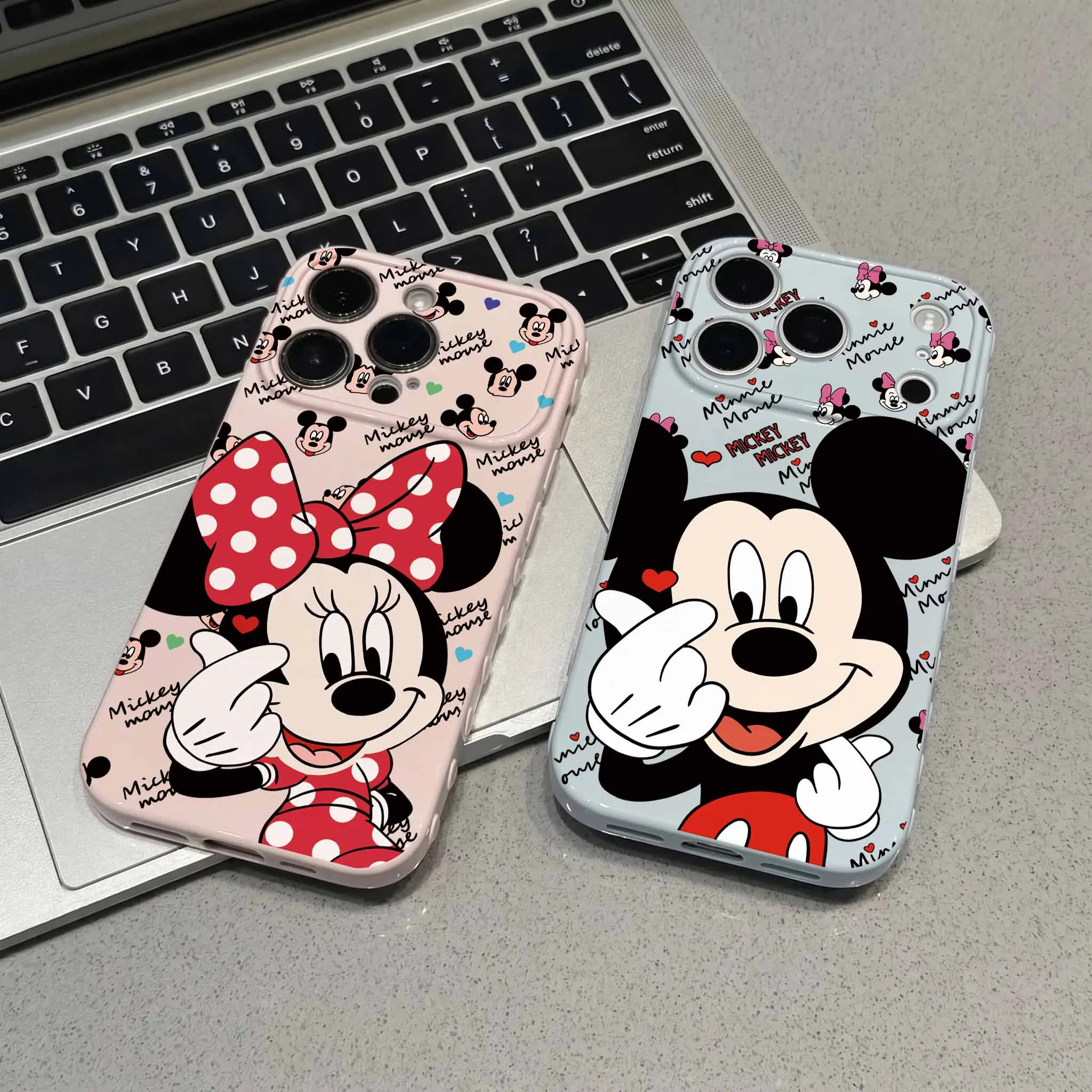 Beautiful Disney Mickey And MinnieFor Samsung A57 A56 A27 A36 A55 A54 A50 A30 A17 A16 A15 A14 A13 A12 Bubble Heart Phone Case