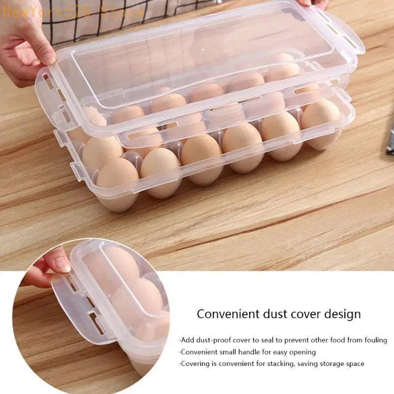 10/18 Storage Box Eggs Tray with Lid Kitchen Refrigerator Rack Container Holder Fridge N84C