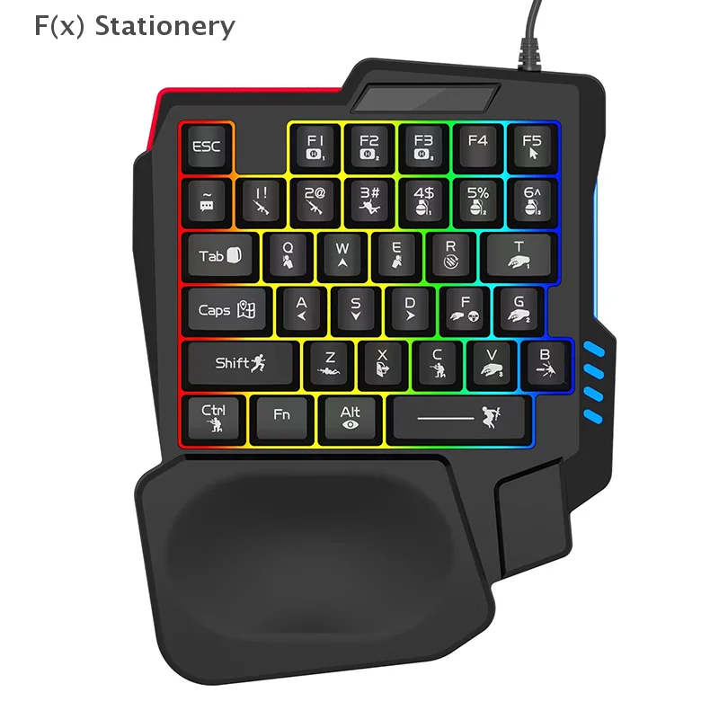 RGB 게임용 키보드 한 손으로 미니 USB 초슬림 유선 35 키 컴퓨터 PC 노트북 용 한 손으로 백라이트 키보드