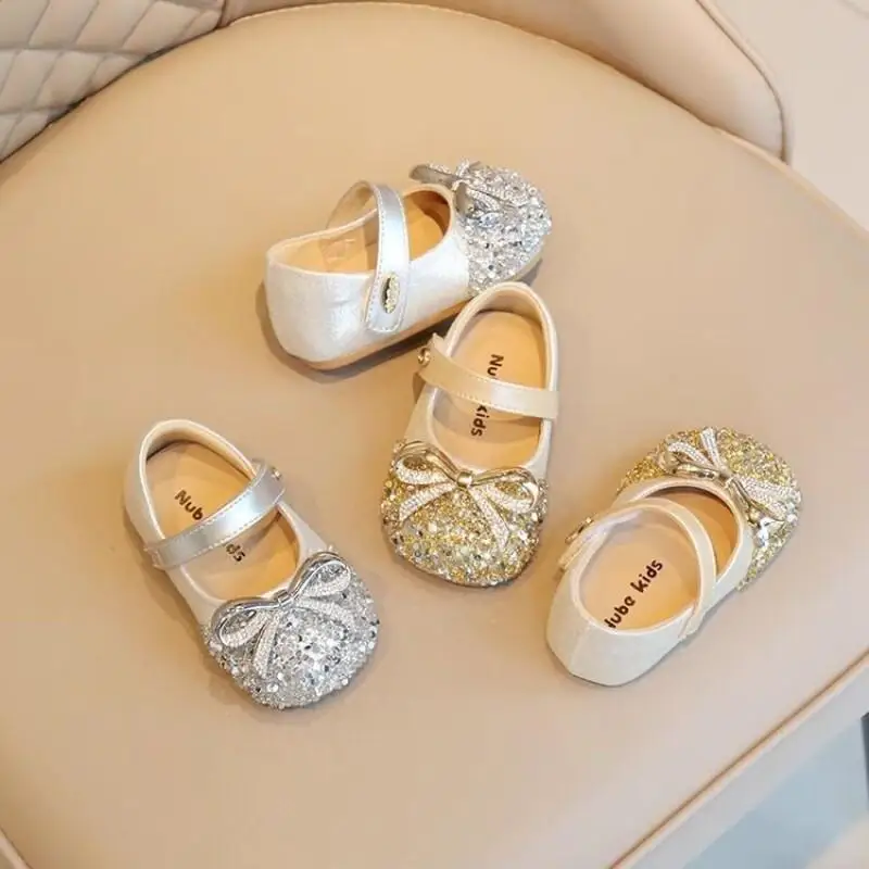 

Kawaii Casual Shoe Fashion Childrens Shoes Baby Girl Princess Shoes Spring Autumn Single Shoes Rhinestone Infant Soft Sole New