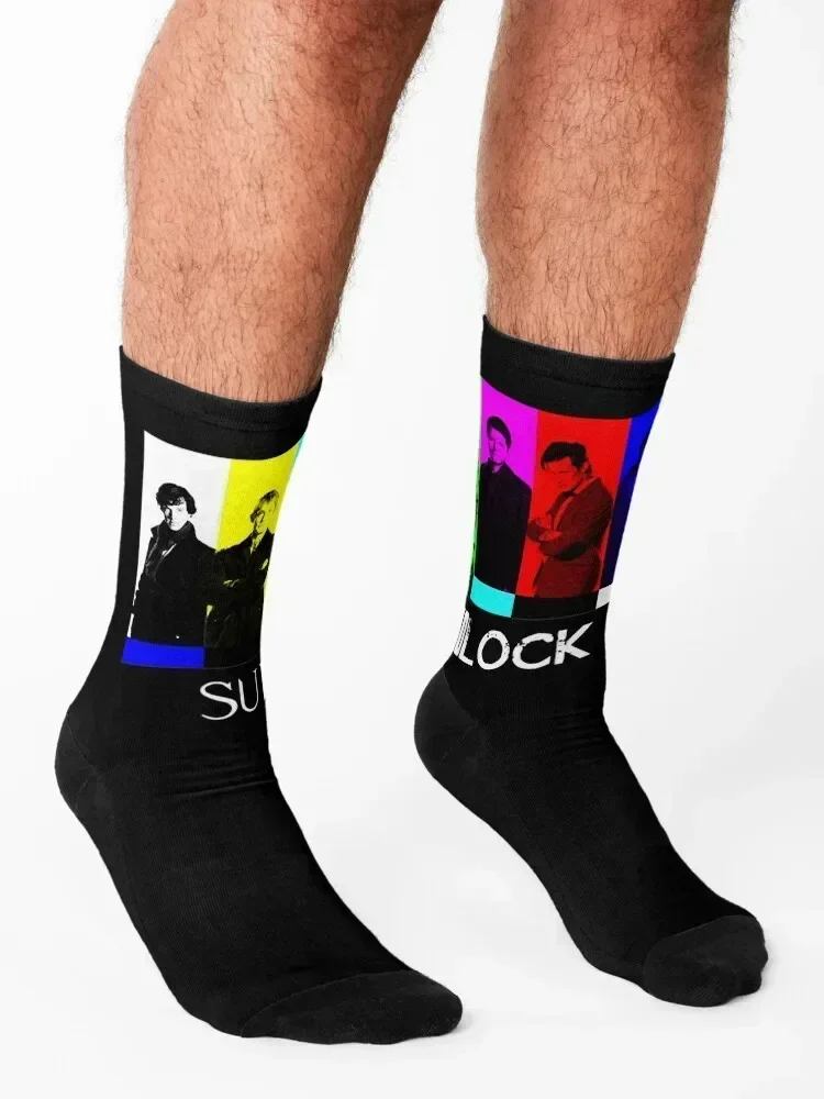 Funny Gift For Superwholock Tv Color Screen Halloween Socks cotton Heating sock Christmas Socks For Man Women's