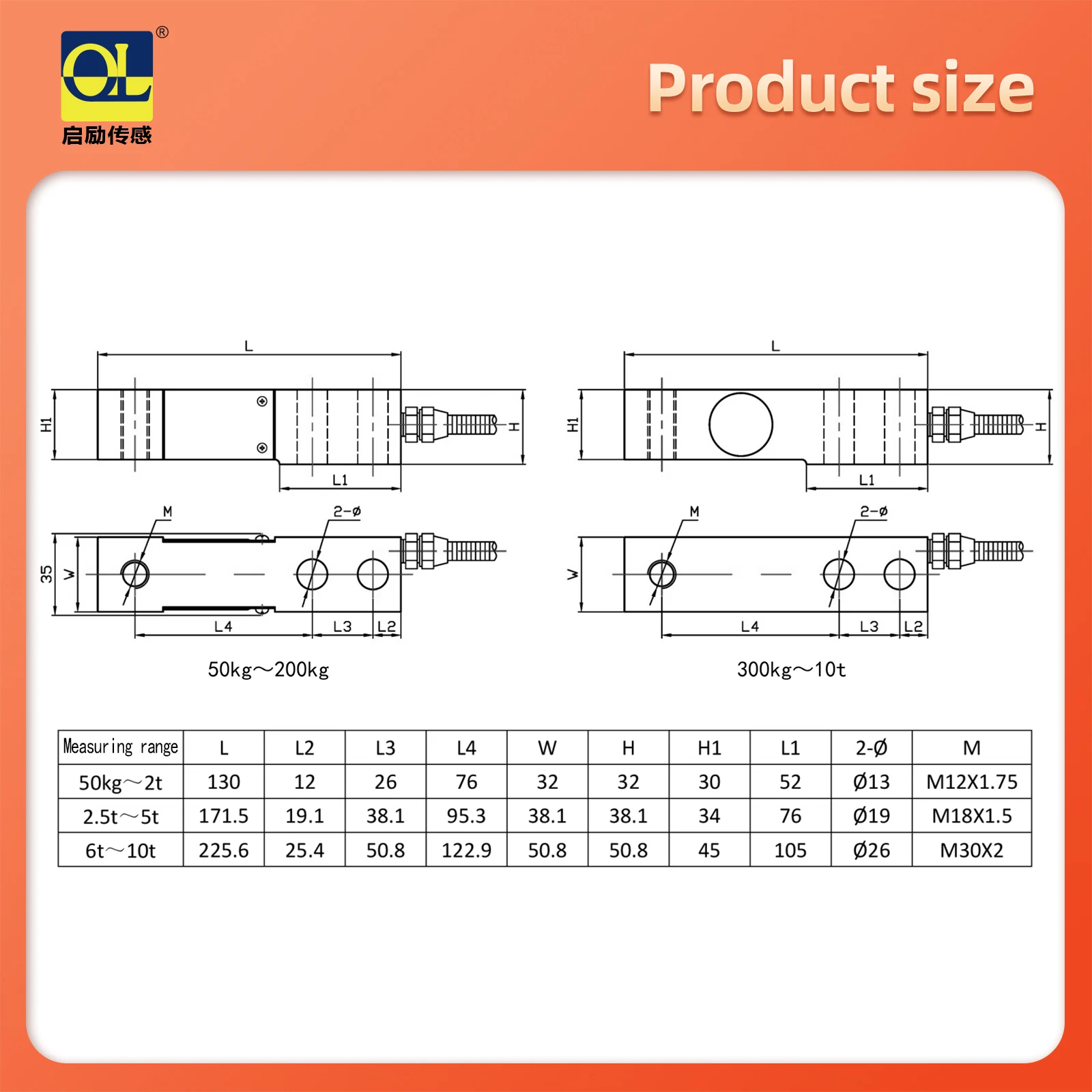 200/300/500KG 1T/2T/3T Load Cell Scale Tension Compression Weigh Sensor Force Beam Weight With Signal Transmitter and Display