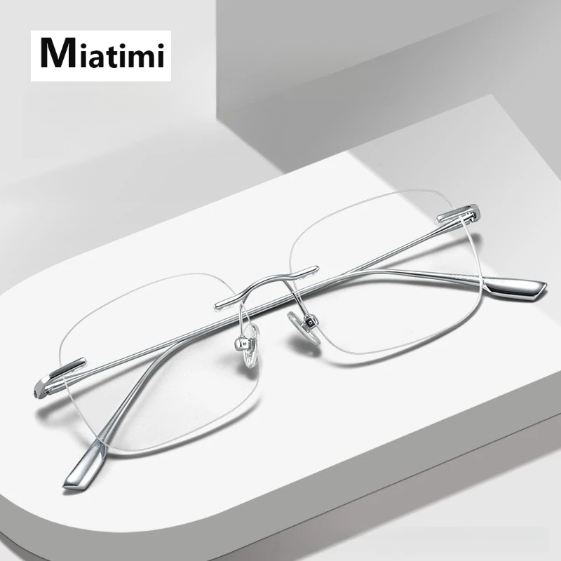 

Модные роскошные оправы для очков в стиле ретро, очки без оправы из чистого титана, удобная оправа для очков по рецепту для мужчин и женщин