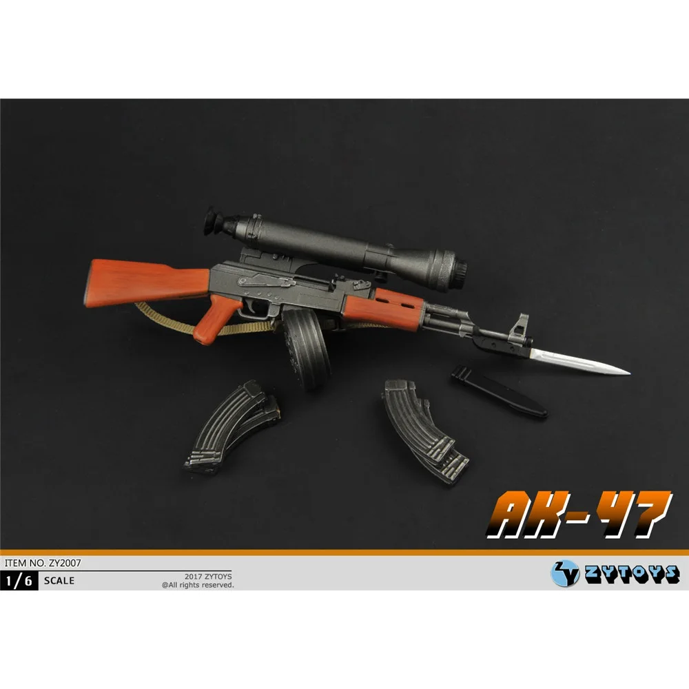ZY2007 1/6 مقياس AK47 بندقية هجومية نموذج الحرب العالمية الثانية لشخصية الحركة 12 بوصة مجموعة الجيش الجندي لعبة هواية في المخزون #4