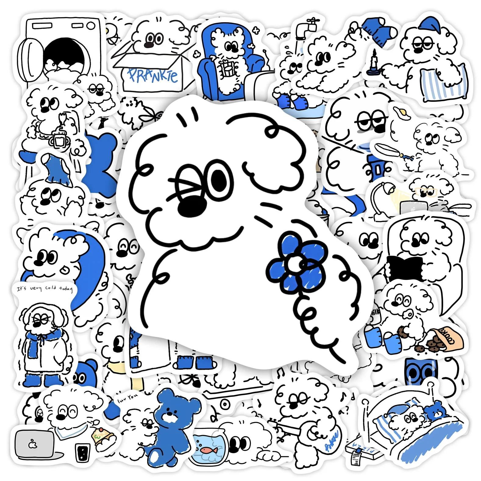 Korean Cartoon line Dog Stickers puppy Cure DIY Toy Gift Decorative Graffiti Decal for Phone Luggage Laptop Scrapbook Waterproof