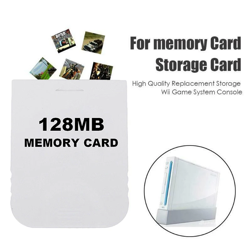 Practical Memory Card for Wii Gamecube GC NGC Game White NEW Wii Memory Card (Designed for Games)