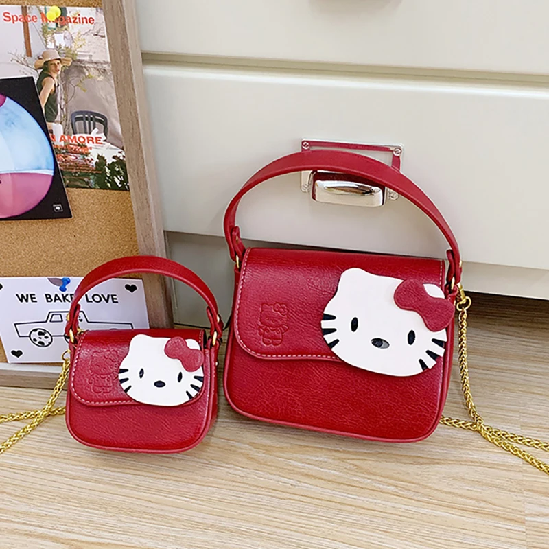 

New Cute Children'S Mini Crossbody Bag Fashionable Retro Handbag Cartoon Printed Shoulder Bag Pu Chain Bag