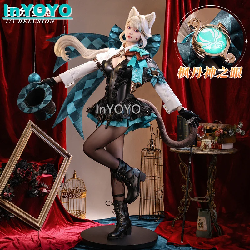 InYOYO Lynette Magician Cosplay Genshin Impact Costume Game Suit Gorgeous Jumpsuits Halloween Carnival Party Outfit Women New