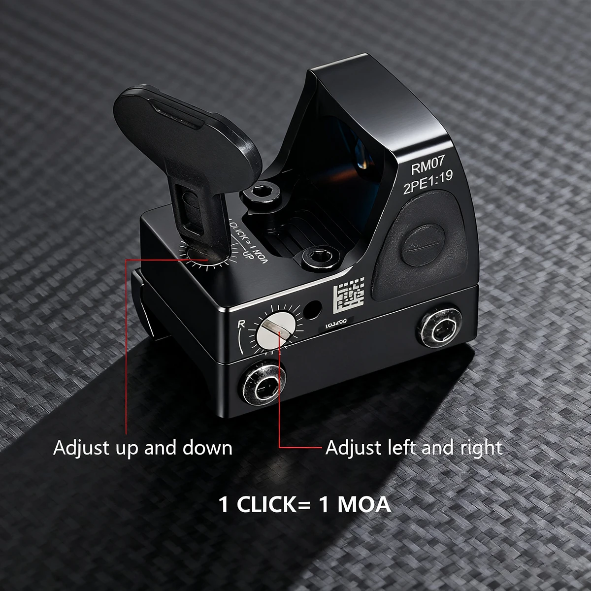 Tactical RM Red Dot Sight Reflex Scope Adjustable Dot Aluminum Alloy Optical Scope with 45° Side Mount for G17 G19 AK47 AR15 M4 view 4