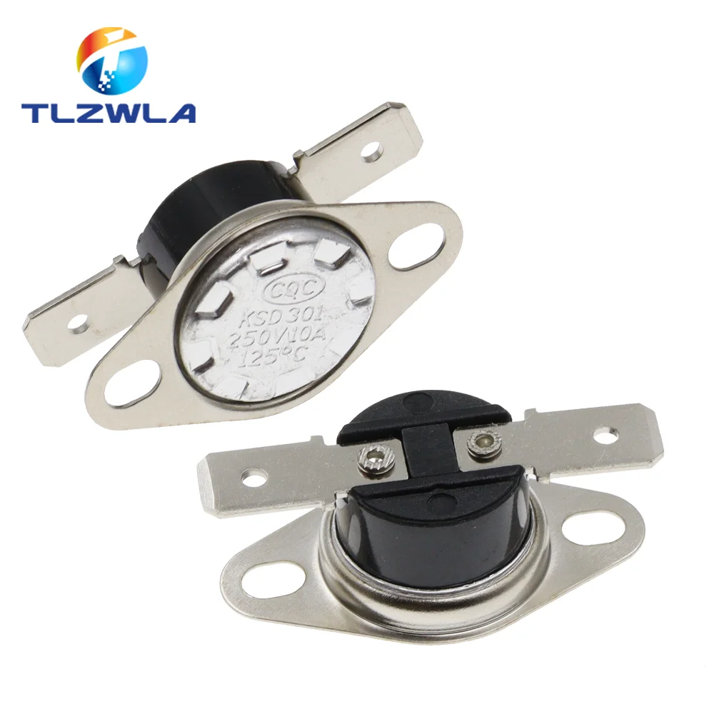 1PCS Normally Open KSD301 10A 250V 0-160 degree Normally Closed Bakelite KSD-301 Temperature Switch Thermostat Sensor 50 60 65