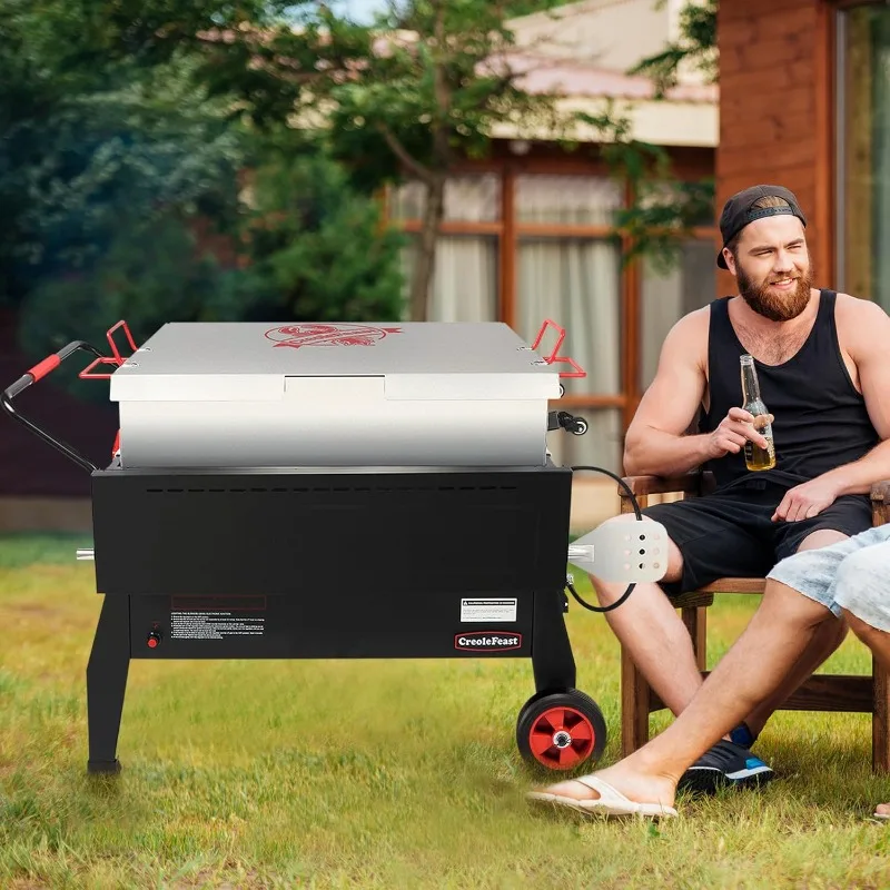 CFB2001 150 QT Crawfish Boiler, Outdoor Double Sack Propane Gas Cooker with Folding Cylinder Mounting Bracket and Stirring image 2