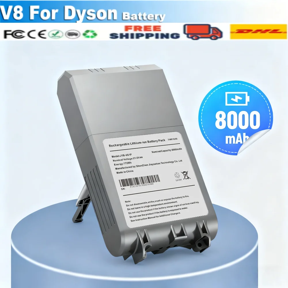

21.6V 8000mAh Rechargeable Li-ion Battery for Dyson V8 Absolute/Animal/Fluffy SV10 Cordless Vacuum Cleaner.