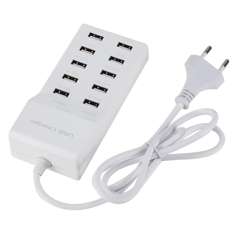 GRWIBEOU 10 USB Charger Station Splitter 60W Mobile Phone Charger HUB Smart IC Charge Universal for iPhone ipad Samsung MP3