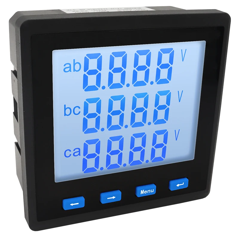 RS485 400V Three Phase LCD Multi-function Digital Display Voltage Ampere Watt Power Energy Frequency Meter