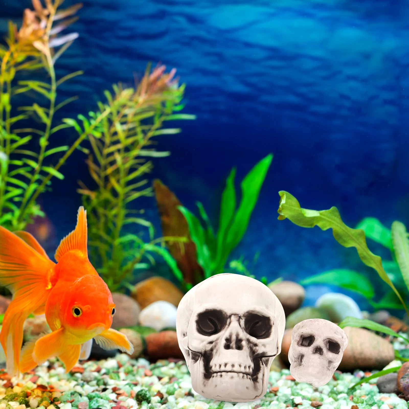 

13pcs Aquarium Skull Decor Fish Tank Bottom Props Resin Safe Water Quality Easy Clean Pet Supplies