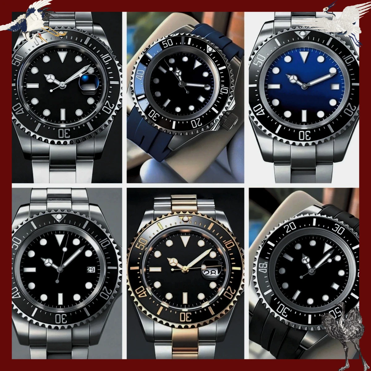 

Men's Automatic Sports Watch Stainless Steel Case All-Black Design 44mm