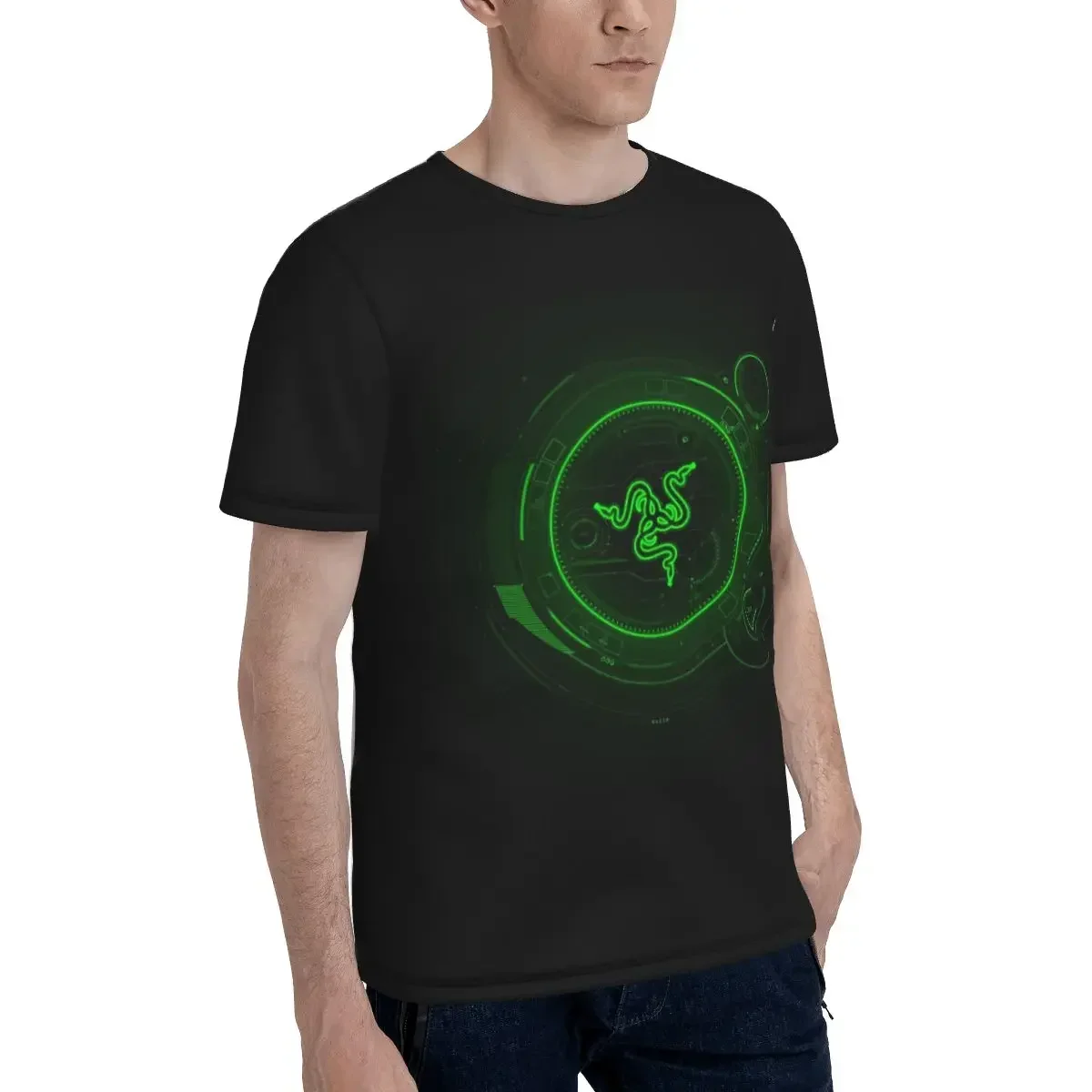Razer Coasters T-Shirt for Men polyester T Shirts Men's Short Sleeve Crew Neck Summer Clothes Tops