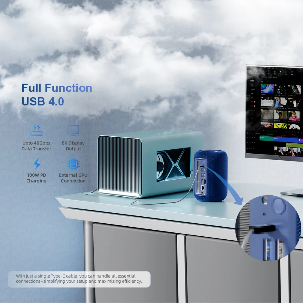 チャトリーミニPC R7 8745HS ゲーミングデスクトップパソコン WiFi 6/Bluetooth 5.2/HDMI/USB 4搭載