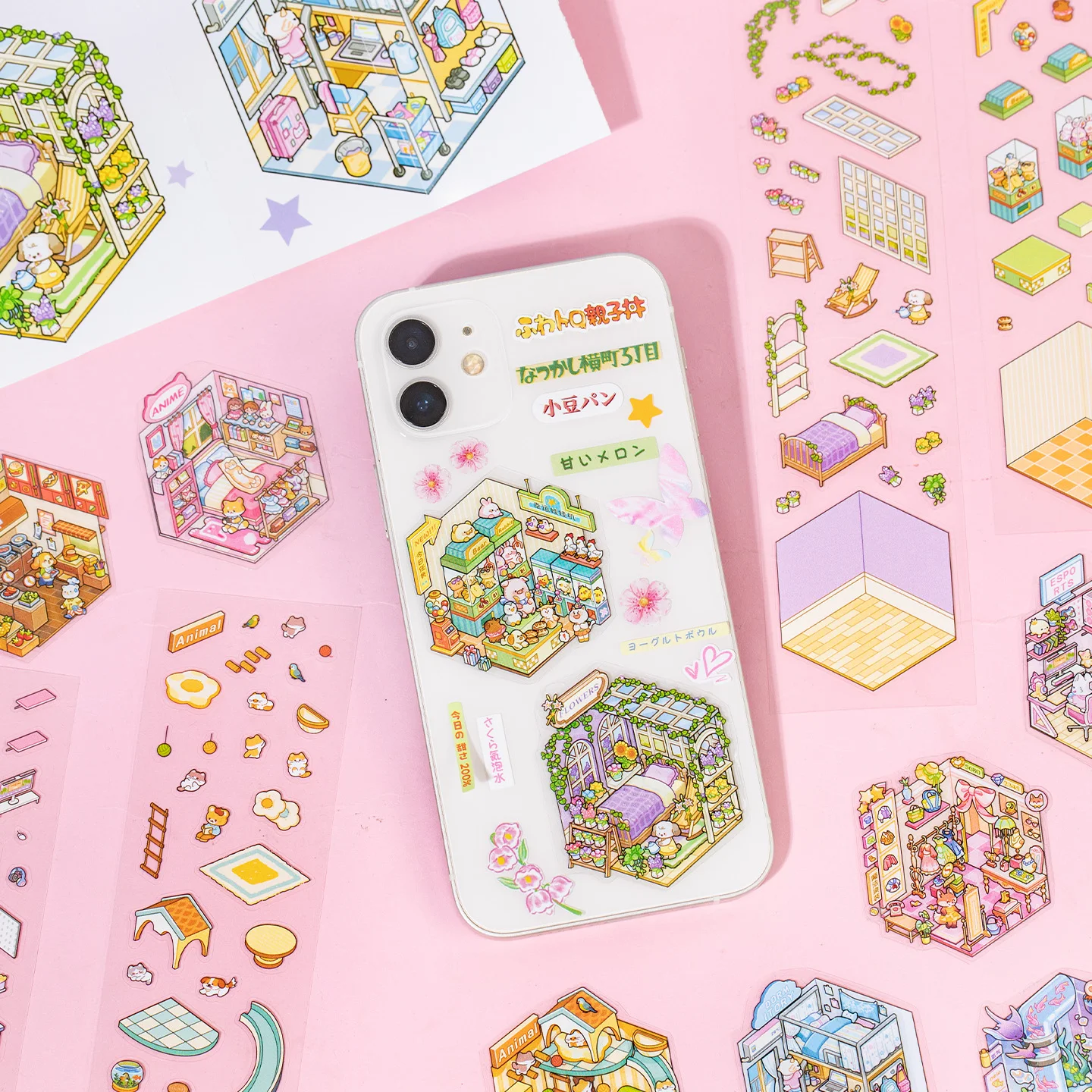 13 ورقة/كتاب ملصقات صغيرة لطيفة للمناظر الطبيعية الصغيرة DIY بها بنفسك سكرابوكينغ جراب هاتف الديكور طالب مكافأة الفنون والحرف اليدوية #4