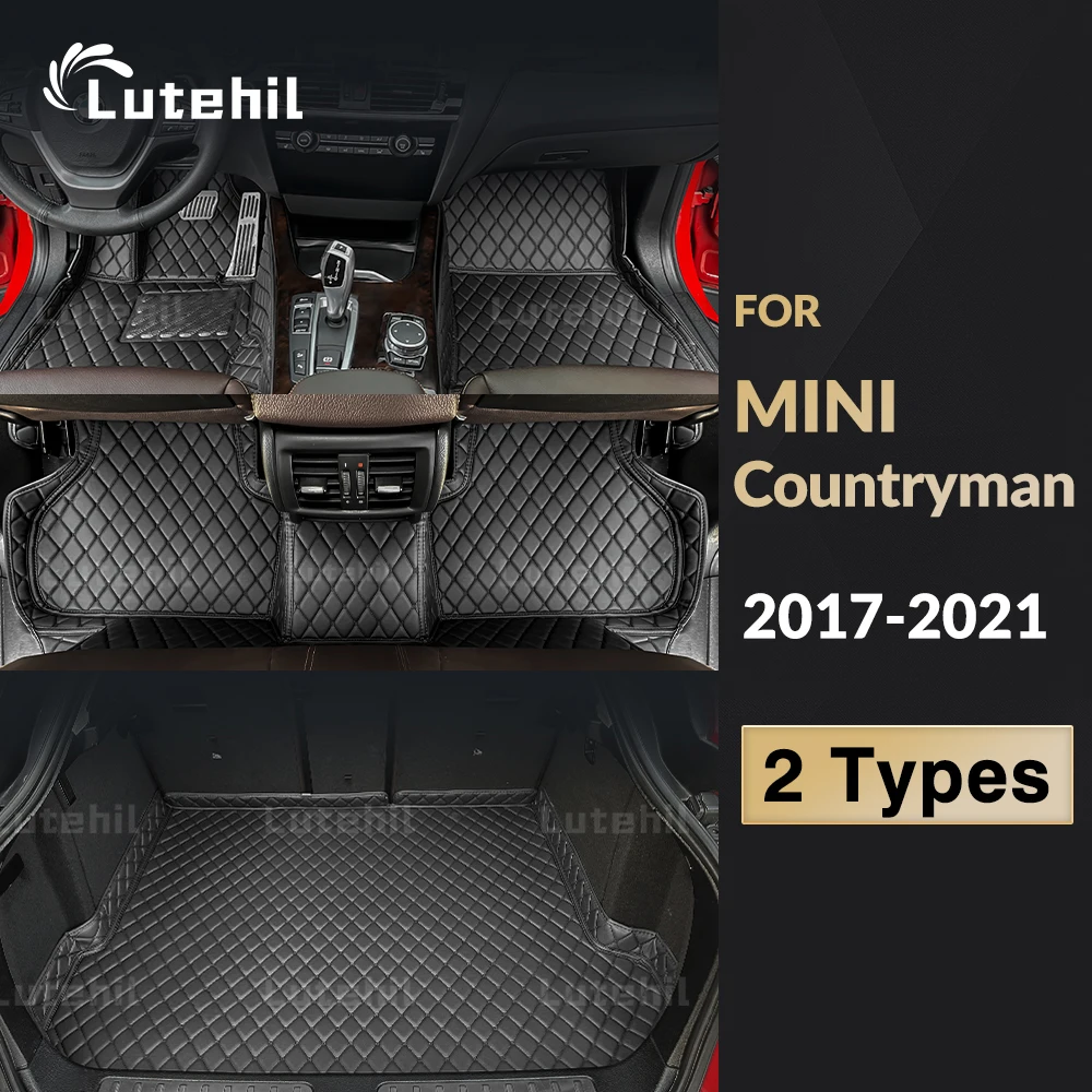 

Lutehil Car floor mats for MINI Countryman 2017 2018 2019 2020 2021 Car Trunk Mat auto foot Pads carpet cover accessories