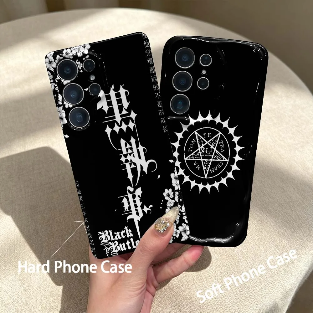 Black-Butler Sign For Samsung Galaxy A06 A07 A17 A37 A36 A57 A16 A21S A25 A35 A56 Hard Film Phone Case Cover
