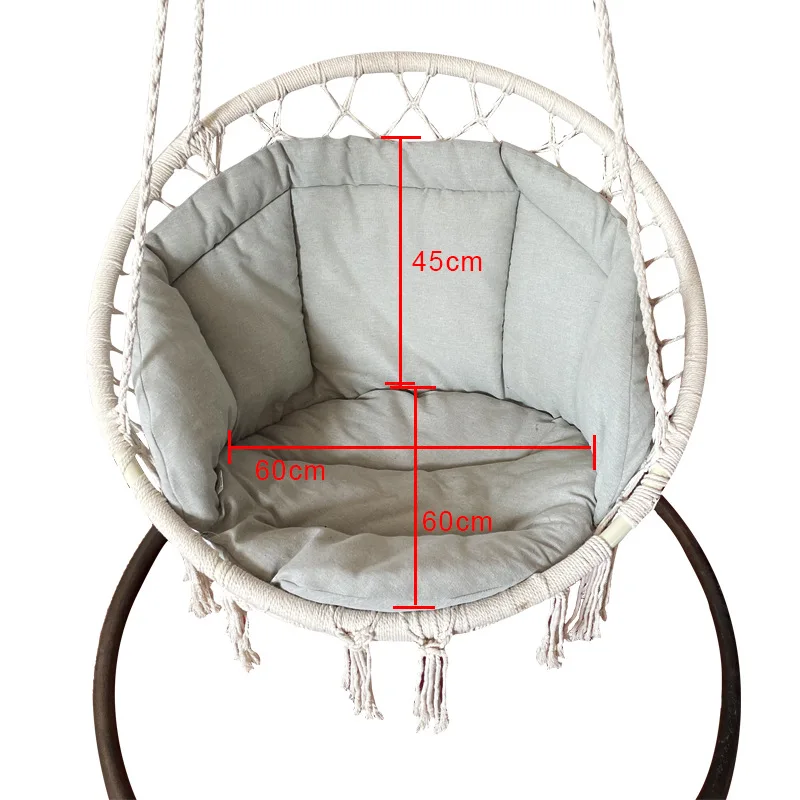 Linen Hanging Basket Cushion Cushion Swing Single Sofa Cushion Household Hanging Chair Indoor and Outdoor Cradle Chair Cushion