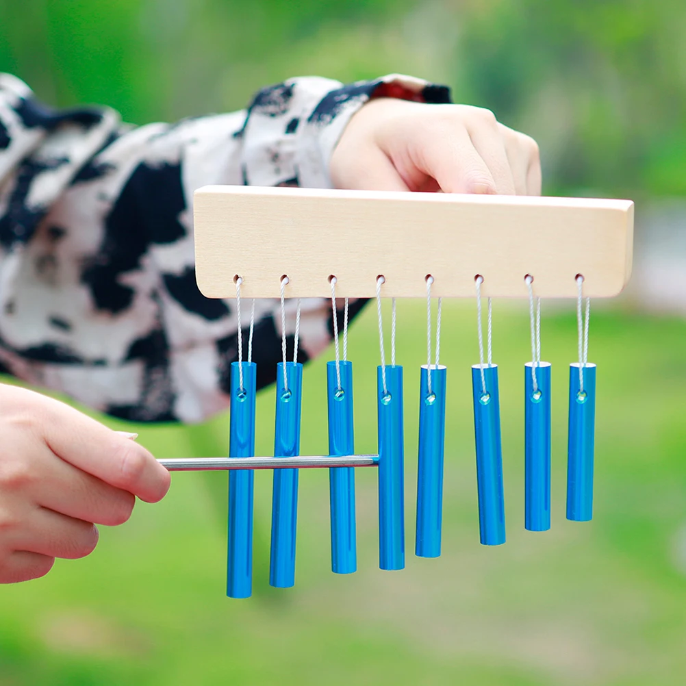 

1Set Solid Aluminum Tube 8-Tone Wind Chime Percussion Instrument Kids Playing Music Teaching Aid Chimes Instrument