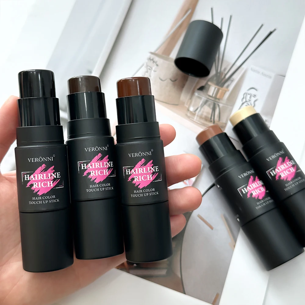 Bastão de creme de enchimento de linha fina, 2 peças, intensificador instantâneo de linha fina e sobrancelha, corretivo de cabelo à prova d'água, raiz de cabelo e cobertura cinza