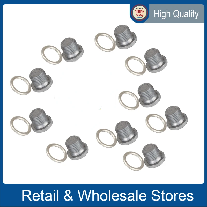 10Pcs N0138157 N91167901 Engine Oil Pan Drain Plug Kit For VW Jetta Golf CC PASSAT AUDI Q3 Q5 Q7 TT 813036 N 013 815 7