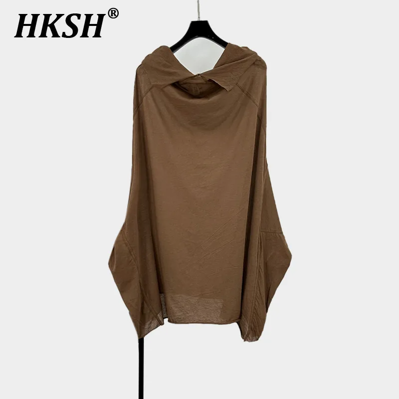 HKSH Spring Autumn New Women's Tide Dark Techwear RO Style Bat Sleeves T-shirt Thin Top Fashion Chic Punk Long Sleeve Tees H2978