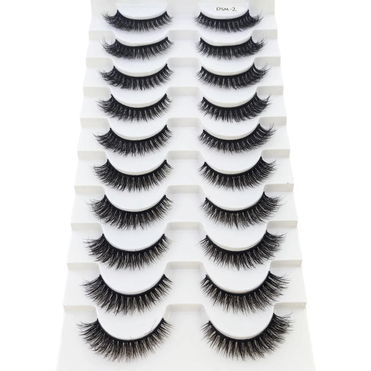 5/10 maquiagem de cílios duplos macio e fofo 3d artificial vison cílios postiços grossos enrolados à mão cílios postiços naturais