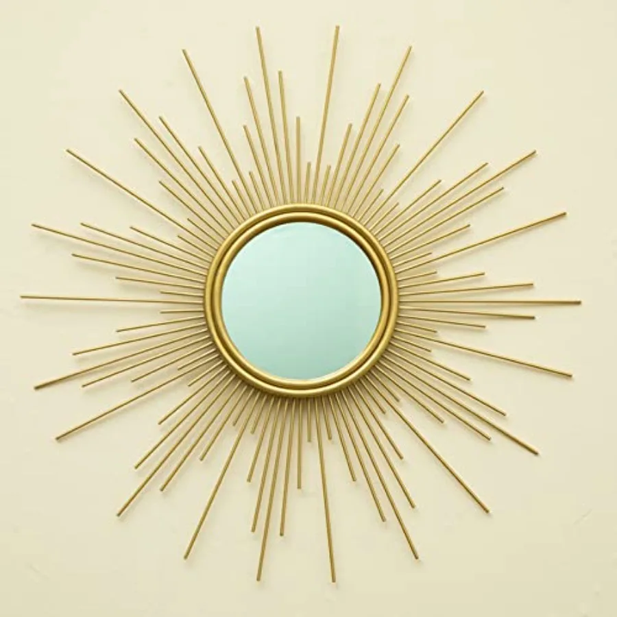 

Sunburst Mirror, 24" Boho Mirror, Gold Sun Decorative Mirrors for Wall Decor, Small Mid Century Modern Small Living Room