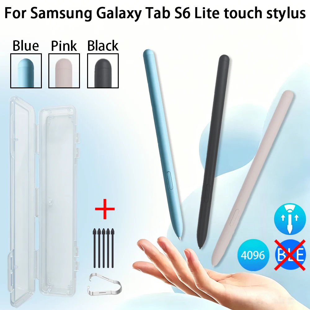 S Pen Stylus for Samsung Tab S6 Lite, 4096 Pressure Levels, Touch Drawing Pen, 5Pcs Replacement Nibs & Storage Box, No Bluetooth