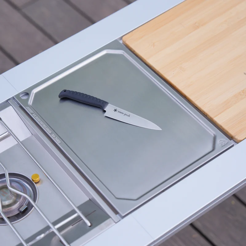 

Портативная разделочная доска из нержавеющей стали с компактной крышкой для хранения продуктов для кемпинга, походов, путешествий, пикников и активного отдыха на природе