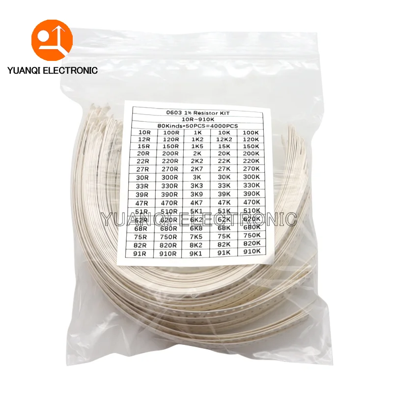 1% 0402 0603 0805 1206 SMD Chip Resistor Assorted Kit 10 ohm - 910K 80Values Resistance Sample set
