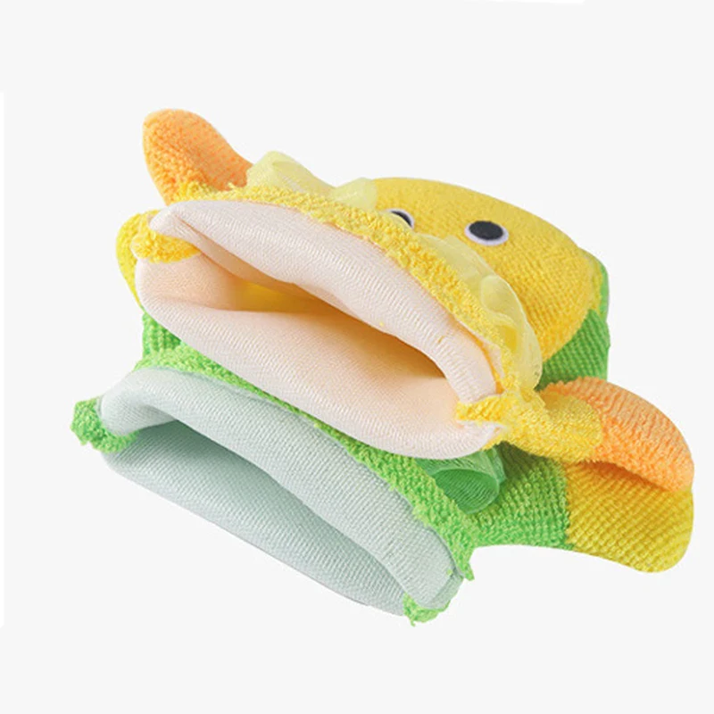 1 Piece Cartoon Bath Gloves Soft Shower Mesh Ball Cute Children Double-sided Exfoliating Scrubbers Bath Towel Sponge Bathroom