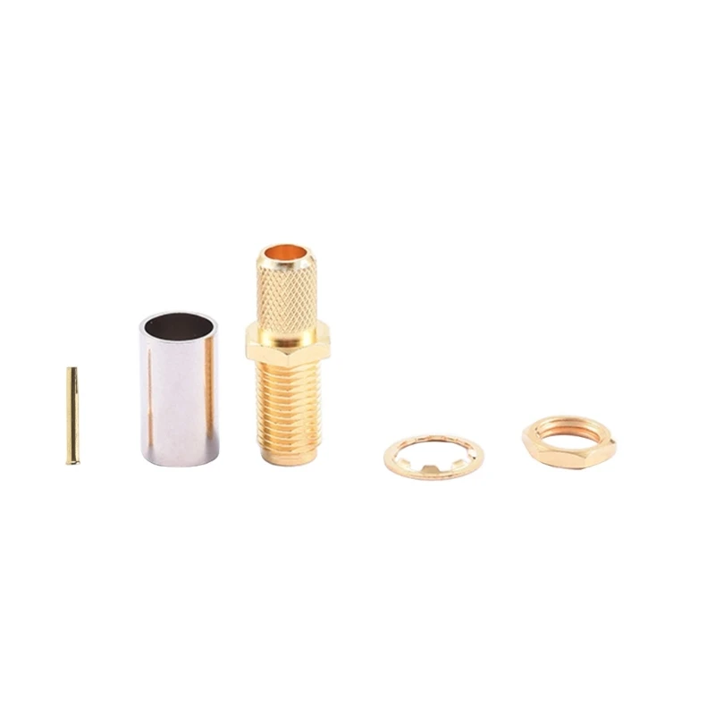 Robust SMA Female Connector with Inner Hole for LMR240 Coaxial Cable and External Thread Dropship