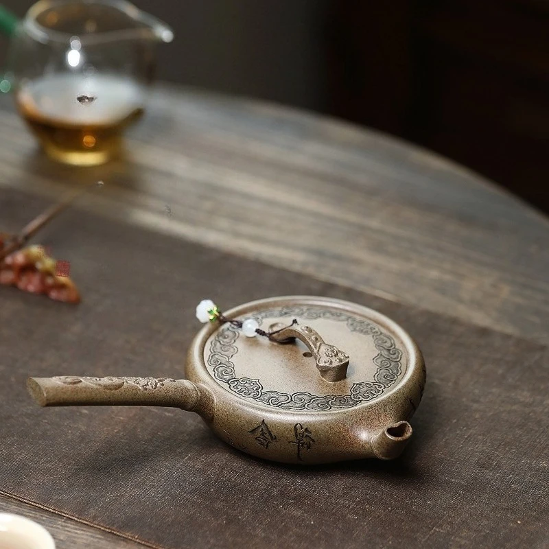 

Yixing Handmade Purple Clay Teapot, Dragon Bone,raw Ore, Gold Sand,tea Pot, Kung Fu Tea Set 220ml