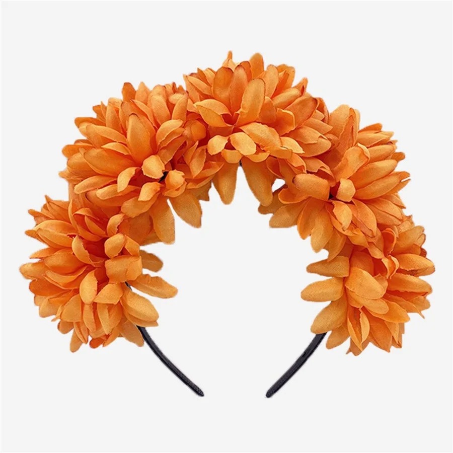 New simulated fabric flower headband fashionable ladies bride punk colorful daisy headband personalized party hair accessories