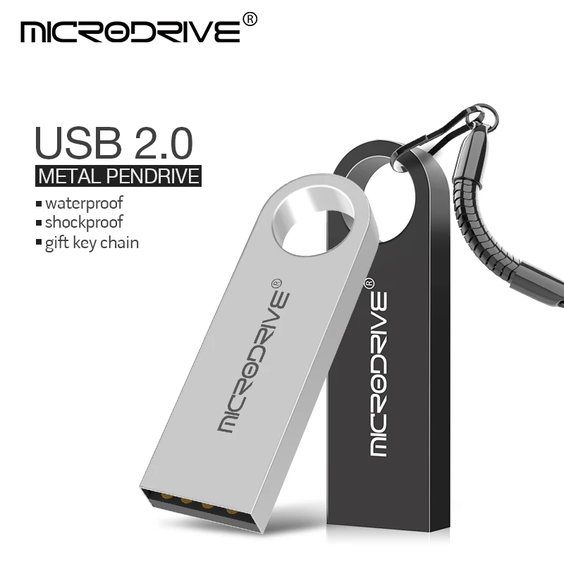 مقاوم للماء محرك فلاش usb محرك القلم 4 جيجابايت 8 جيجابايت 16 جيجابايت 32 جيجابايت 64 جيجابايت بطاقة بندريف معدنية ذاكرة عصا محركات u القرص مع حلقة رئيسية