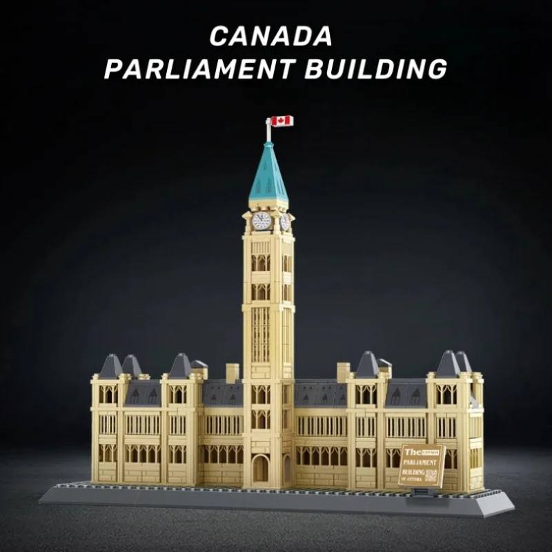 

Canadian Parliament Building Kit - 608PCS Heat-Resistant ABS Blocks, Historical Architecture STEM Toy for Kids 6-14 & Patriotic