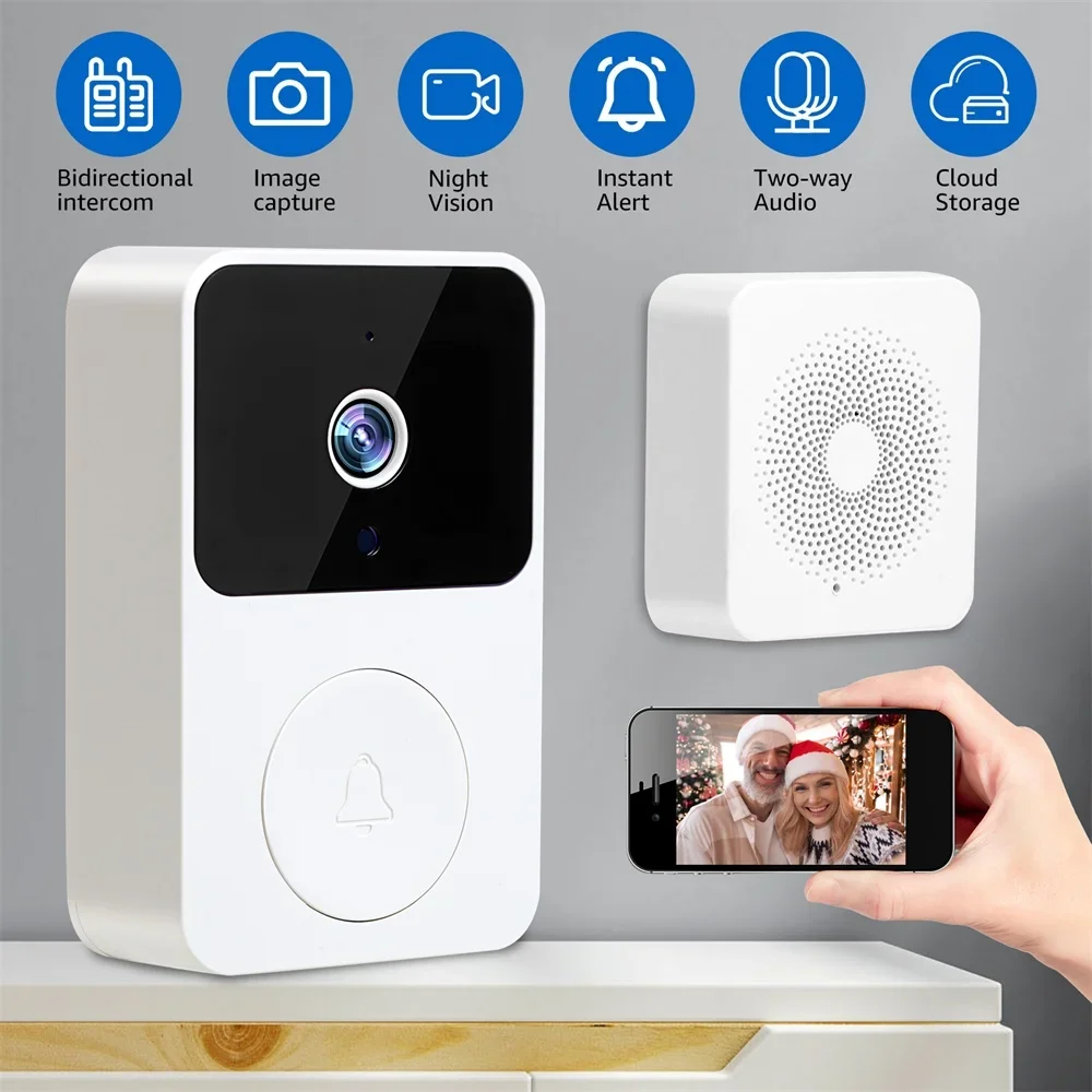 Visture WiFi Video Campainha, câmera HD sem fio, alarme de segurança, Smart Home Door Bell, WiFi Intercom